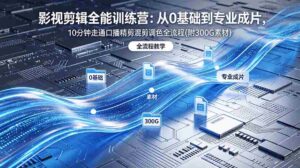(18664期)2026影视剪辑全能实战课|0基础到专业成片,全流程教学,高清带300G素材-中创网_分享创业项目_助您在家赚钱