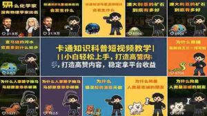 （18636期）卡通知识科普短视频教学｜小白轻松上手，打造高赞内容，稳定拿平台收益-中创网_分享创业项目_助您在家赚钱