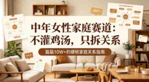 公众号流量主【中年女性家庭赛道】,不讲鸡汤、只拆家庭关系,篇篇10w+-中创网_分享创业项目_助您在家赚钱