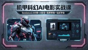 (18303期)机甲科幻 AI 电影实战课,Seedance2.0 分镜 + AI 配音 + 画质增强一站式学会-中创网_分享创业项目_助您在家赚钱