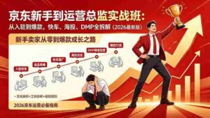 (18291期)京东新手到运营总监实战班:从入驻到爆款,快车、海投、DMP全拆解,2026最新版-中创网_分享创业项目_助您在家赚钱