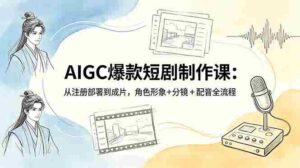 (18676期)AIGC爆款短剧制作课:从注册部署到成片,角色形象+分镜+配音全流程-中创网_分享创业项目_助您在家赚钱