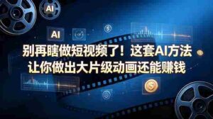 (18549期)别再瞎做短视频了!这套 AI 方法让你做出大片级动画还能赚钱【原创双语字幕】-中创网_分享创业项目_助您在家赚钱