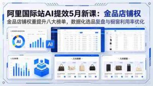 （18556期）阿里国际站AI提效5月新课：金品店铺权重提升八大榜单，数据化选品复盘与橱窗利用率优化-中创网_分享创业项目_助您在家赚钱