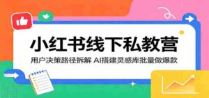 小红书线下私教营:用户决策路径拆解,AI搭建灵感库批量做爆款-中创网_分享创业项目_助您在家赚钱
