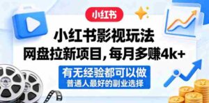 小红书影视玩法网盘拉新项目,每月多賺4k+,有无经验都可以做,普通人最好的副业选择-中创网_分享创业项目_助您在家赚钱