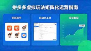 (18361期)闭眼可复制的拼多多虚拟玩法,矩阵化运营,长期稳定日入 1000+-中创网_分享创业项目_助您在家赚钱