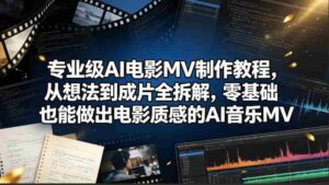 专业级AI电影MV制作教程,从想法到成片全拆解,零基础也能做出电影质感的AI音乐MV-中创网_分享创业项目_助您在家赚钱