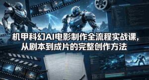 机甲科幻AI电影制作全流程实战课,从剧本到成片的完整创作方法-中创网_分享创业项目_助您在家赚钱