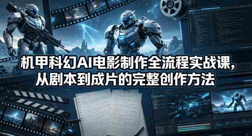 机甲科幻AI电影制作全流程实战课,从剧本到成片的完整创作方法