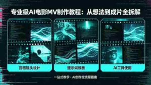 (18295期)专业级AI电影MV制作教程,从想法到成片全拆解,宫格镜头+提示词模板+AI工具一站式教学-中创网_分享创业项目_助您在家赚钱