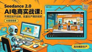 (18435期)Seedance 2.0 AI电商实战课:不用实拍不出镜,批量生产爆款视频打爆GMV-中创网_分享创业项目_助您在家赚钱