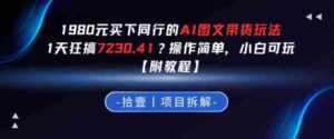1980买下同行的AI图文带货玩法，1天搞了7230.41？操作简单，小白可玩【附教程】-中创网_分享创业项目_助您在家赚钱