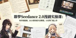 即梦Seedance 2.0漫剧实操课:有手就能做,从小说到成片全教程,小白零门槛上手-中创网_分享创业项目_助您在家赚钱