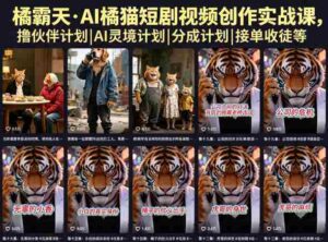 橘霸天·AI橘猫短剧视频创作实战课，撸伙伴计划|AI灵境计划|分成计划|接单收徒等-中创网_分享创业项目_助您在家赚钱