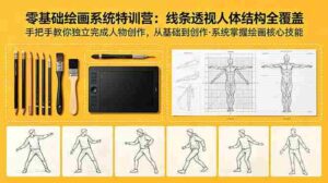 (18615期)零基础绘画系统特训营:线条透视人体结构全覆盖,手把手教你独立完成人物创作-中创网_分享创业项目_助您在家赚钱