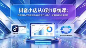 （18555期）抖音小店从0到1系统课：开店流程+无货源代销自有货源三大模式，快速跑通抖店全链路-中创网_分享创业项目_助您在家赚钱