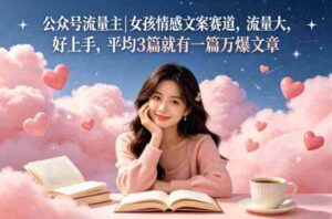 公众号流量主女孩情感文案赛道,流量大,好上手,平均3篇就有一篇万爆文章-中创网_分享创业项目_助您在家赚钱