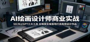 AI绘画设计师商业实战:SD/MJ/GPT三大工具,全维度实操落地打造商用设计作品-中创网_分享创业项目_助您在家赚钱