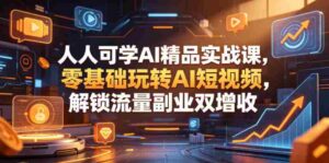 人人可学AI精品实战课，零基础玩转AI短视频，解锁流量副业双增收-中创网_分享创业项目_助您在家赚钱