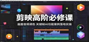 剪映高阶必修课:画面音频调色,关键帧AI功能案例落地实操-中创网_分享创业项目_助您在家赚钱