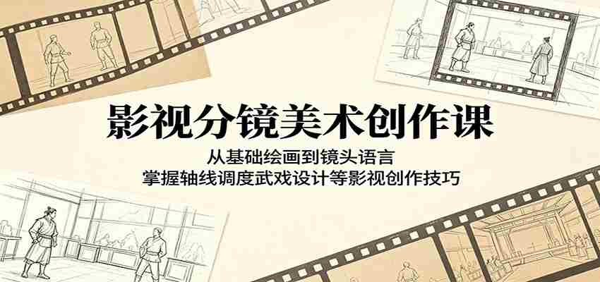 影视分镜美术创作课：从基础绘画到镜头语言，掌握轴线调度武戏设计等影视创作技巧-中创网_分享创业项目_助您在家赚钱