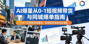 AI爆量从0-1短视频带货与同城爆单指南,一人一公司轻创业模式,实现低成本轻创业增收-中创网_分享创业项目_助您在家赚钱