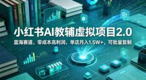 小红书AI教辅虚拟项目2.0,蓝海赛道,零成本高利润,单店月入1.5W+,可批量复制-中创网_分享创业项目_助您在家赚钱
