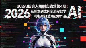 (18656期)2026AI仿真人短剧实战营第4期:从剧本到成片全流程教学,零基础打造商业级作品-中创网_分享创业项目_助您在家赚钱