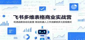 飞书多维表格商业实战营:吃透函数自动化配置,联动机器人工作流解锁多元变现模式-中创网_分享创业项目_助您在家赚钱