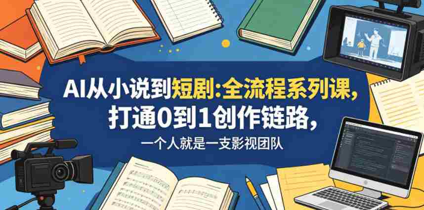 AI从小说到短剧全流程系列课,打通0到1创作链路,一个人就是一支影视团队