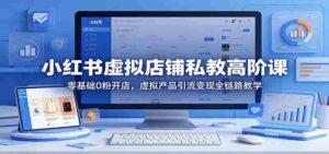 小红书虚拟店铺私教高阶课:零基础0粉开店,虚拟产品引流变现全链路教学-中创网_分享创业项目_助您在家赚钱
