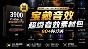 （18660期）宝藏音效合集包！60+多种音效分类，共计3900个，分类清晰，全中文分类，高品质剪辑音效素材包-中创网_分享创业项目_助您在家赚钱
