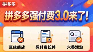 (18284期)拼多多强付费3.0来了(更新4月)直线起店+微付费拉伸+六叠活动,稳定起店破解流量瓶颈-中创网_分享创业项目_助您在家赚钱