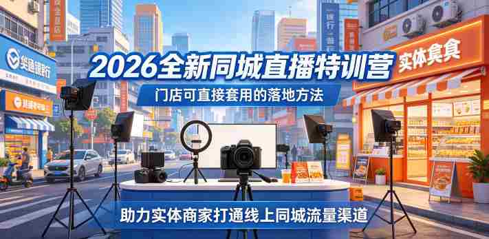 2026全新同城直播特训营，门店可直接套用的落地方法，助力实体商家打通线上同城流量渠道-中创网_分享创业项目_助您在家赚钱