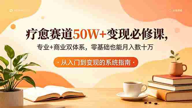 （18523期）疗愈赛道50W+变现必修课，专业+商业双体系，零基础也能月入数十万-中创网_分享创业项目_助您在家赚钱