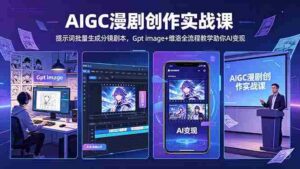 (18482期)AIGC漫剧创作实战课-更新5月16,提示词批量生成分镜剧本,Gpt image+维洛全流程教学助你AI变现-中创网_分享创业项目_助您在家赚钱