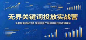 无界关键词投放实战营:多套权重适配打法,实测高投产案例轻松拉高店铺收益-中创网_分享创业项目_助您在家赚钱