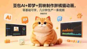 （18431期）豆包AI+即梦+剪映制作胖橘猫动画，零基础可学，几分钟生产一条视频，附提示词-中创网_分享创业项目_助您在家赚钱