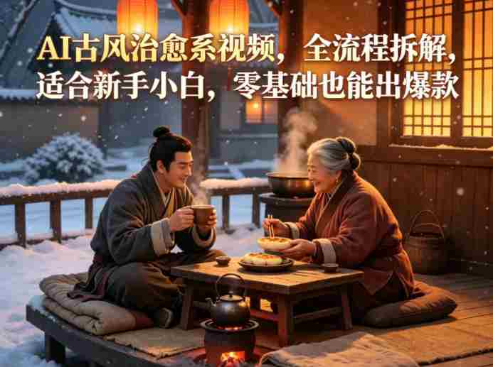 AI古风治愈系视频,全流程拆解,适合新手小白,零基础也能出爆款