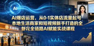 AI爆店运营,从0-1实体店流量起号,本地生活商家和短视频新手打造的全链路AI赋能实战课程-中创网_分享创业项目_助您在家赚钱