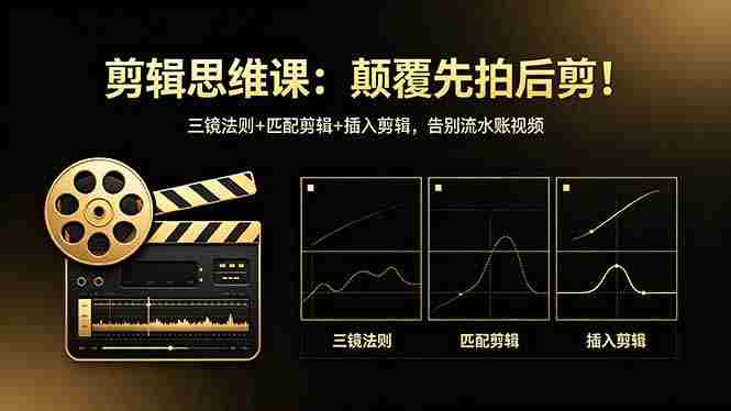 （18285期）剪辑思维课：颠覆先拍后剪！三镜法则+匹配剪辑+插入剪辑，告别流水账视频-中创网_分享创业项目_助您在家赚钱