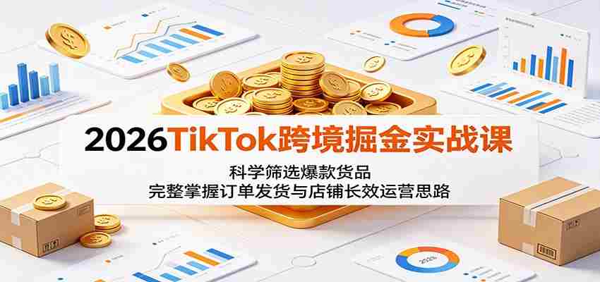 2026TikTok跨境掘金实战课：科学筛选爆款货品，完整掌握订单发货与店铺长效运营思路-中创网_分享创业项目_助您在家赚钱