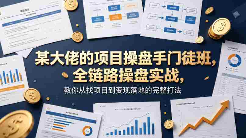 某大佬的项目操盘手门徒班，全链路操盘实战，教你从找项目到变现落地的完整打法-中创网_分享创业项目_助您在家赚钱