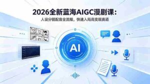 (18621期)2026全新蓝海AIGC漫剧课:人设分镜配音全流程,快速入局高变现赛道-中创网_分享创业项目_助您在家赚钱