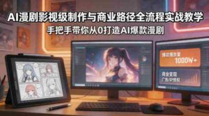 AI漫剧影视级制作与商业路径全流程实战教学,手带你从0打造AI爆款漫剧-中创网_分享创业项目_助您在家赚钱