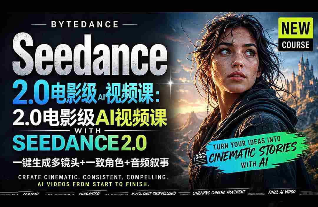 （18415期）Seedance 2.0电影级AI视频课：一键生成多镜头+一致角色+音频叙事-中创网_分享创业项目_助您在家赚钱