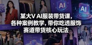 某大V AI服装带货课,各种案例教学,带你吃透服饰赛道带货核心玩法-中创网_分享创业项目_助您在家赚钱