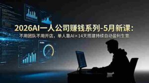 （18990期）2026AI一人公司（OPC）赚钱系列-5月新课：不用团队不用开店，单人靠AI×14天搭建持续自动盈利生意-中创网_分享创业项目_助您在家赚钱