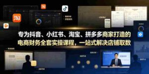 专为抖音、小红书、淘宝、拼多多商家打造的电商财务全套实操课程，一站式解决店铺取数、记账、报税全流程难题-中创网_分享创业项目_助您在家赚钱